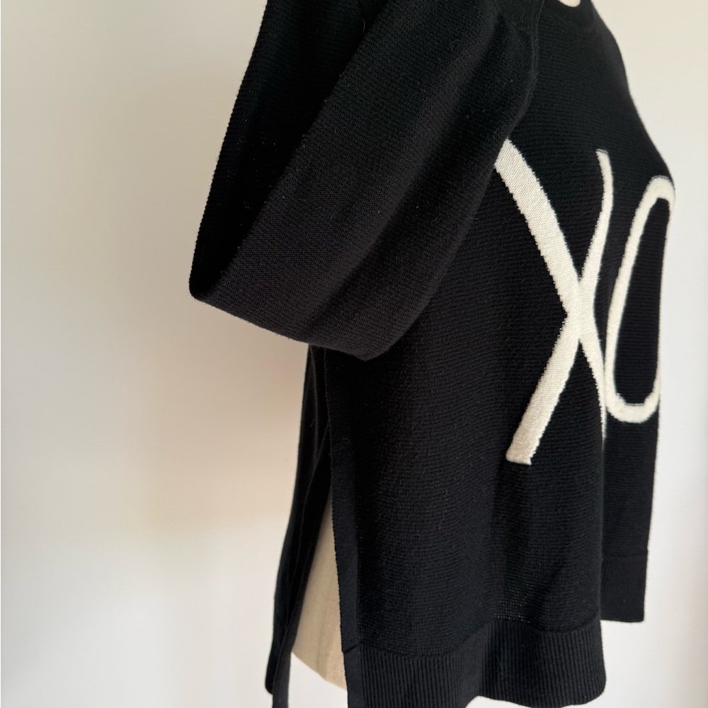 Banana Republic Cotton Cashmere Sweater XO Spell-out High Side Slits Size Small - Picture 8 of 13